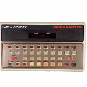 Vintage Mattel Brain Baffler Electronic Handheld Tabletop Game Box & Instruction